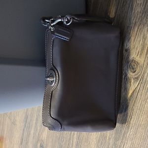 Coach taupe leather wristlet